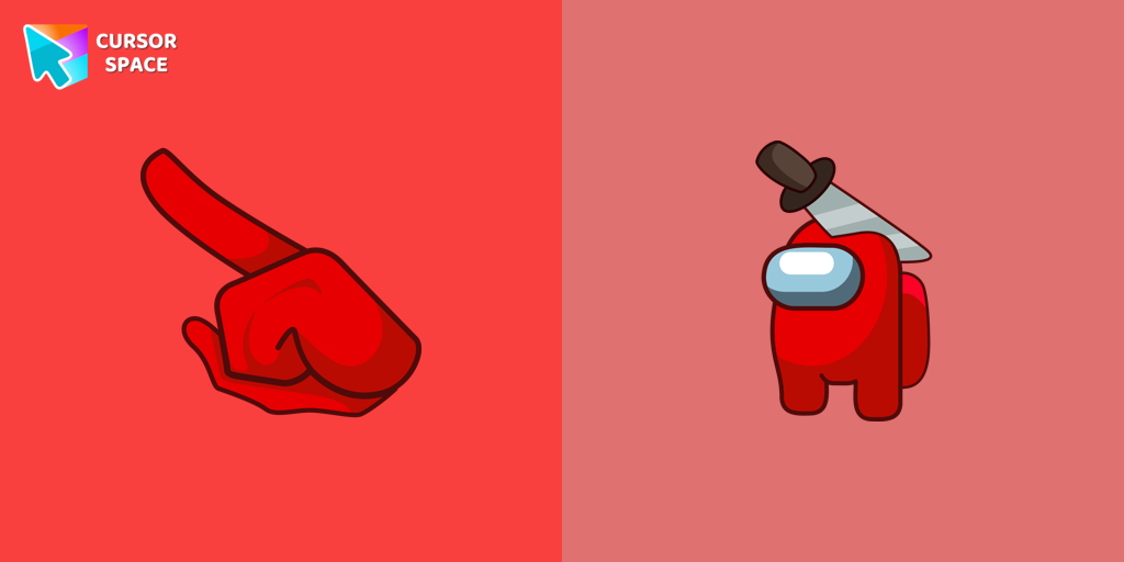 Custom Cursor Among Us Red Character With Halloween Hat