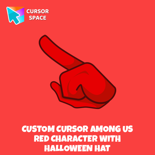 Custom Cursor Among Us Red Character With Halloween Hat