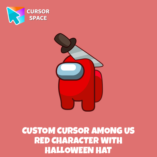 Custom Cursor Among Us Red Character With Halloween Hat