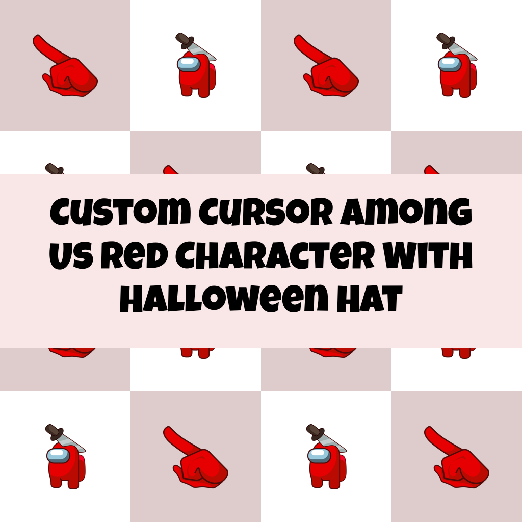 Custom Cursor Among Us Red Character With Halloween Hat